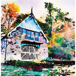 Wild Swimming Greeting Card: The Boathouse