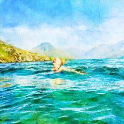 Wild Swimming 12 x 12 Art: Take A Breath