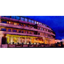 Midland Hotel Front at Night Art Print 8 x 10