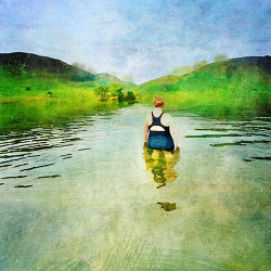 Wild Swimming 12 x 12 Art: Contemplating the wild