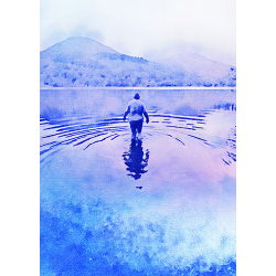 Wild Swimming 10 x 8 Art Print: Close To Nature in Blue